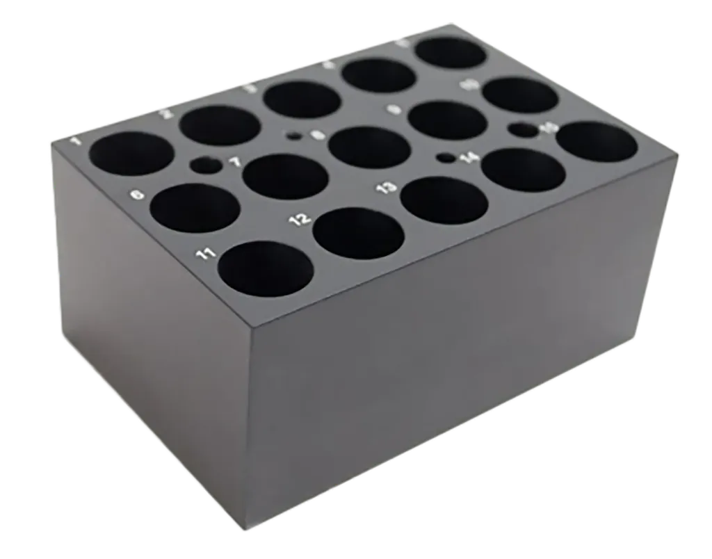 Hygiena® Vial Tube Block for Large Digital Dry Block Incubator x15 wells