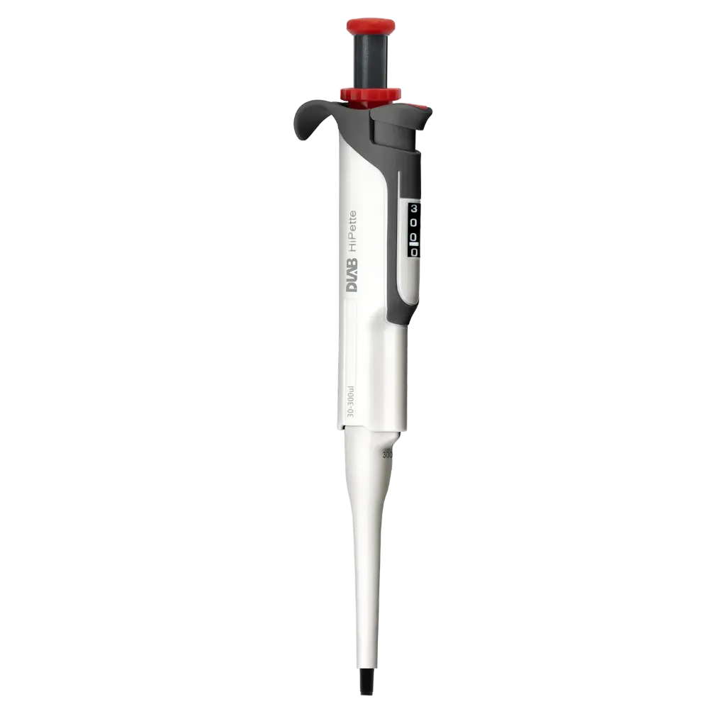 HiPette Single Channel Manual Pipette 30-300uL (Red)
